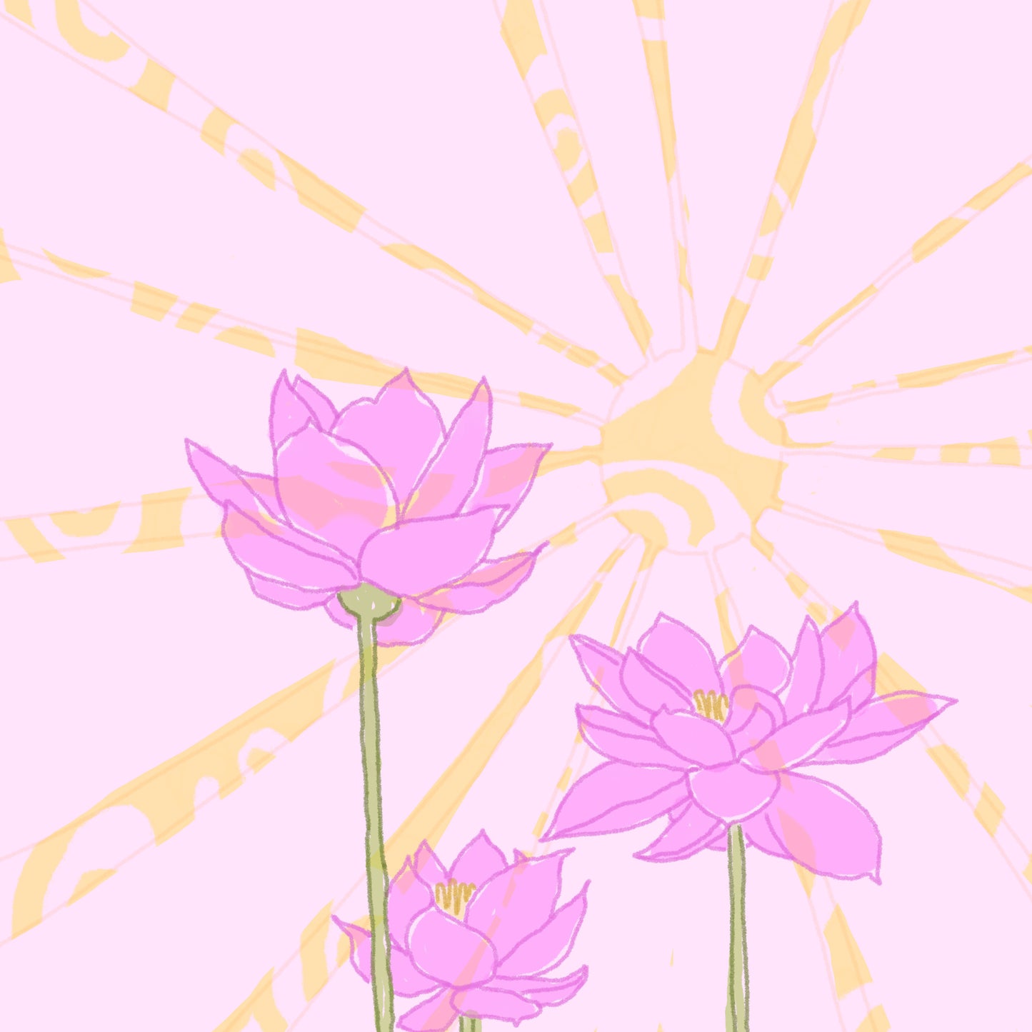 Lotus Sun Art Sticker