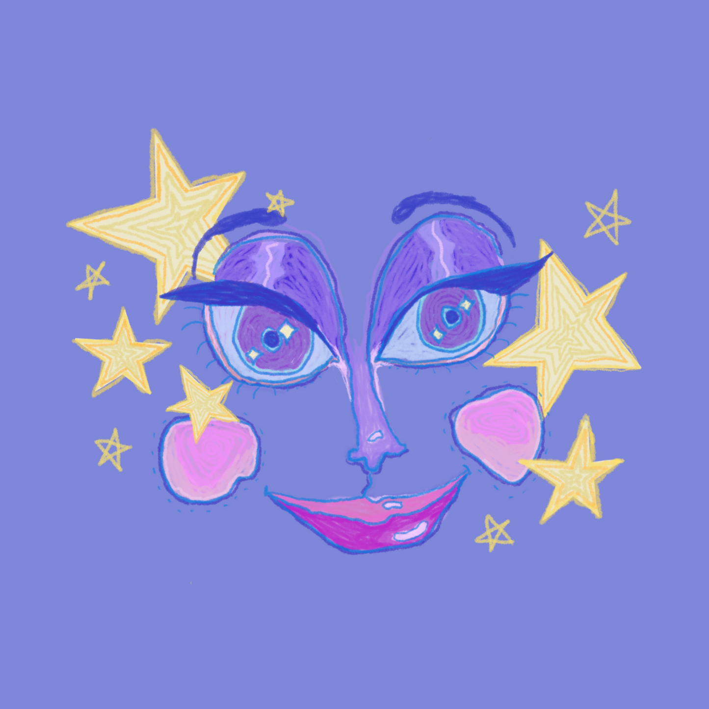 Starry Eyes Art Sticker